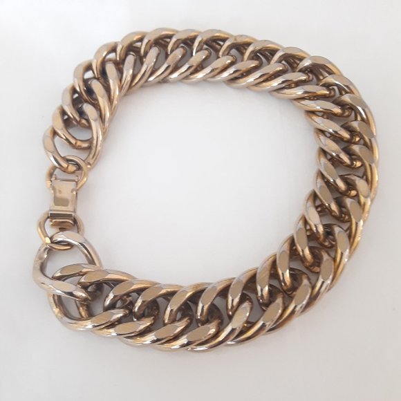 Other - Vintage Unisex  curb gold link bracelet